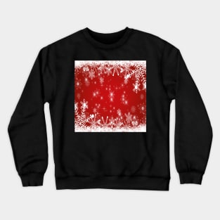 Snowflakes / Stars: Christmas in red and white Crewneck Sweatshirt